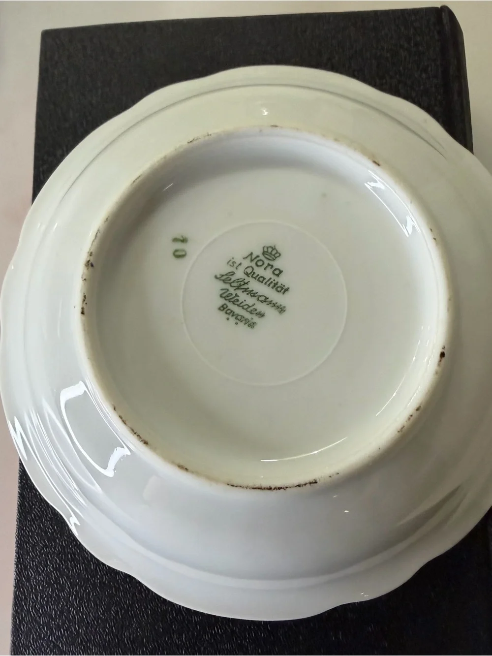 Vintage Nora Seltmann Weiden bavaria elegant White Porcelain Bowl with Golden